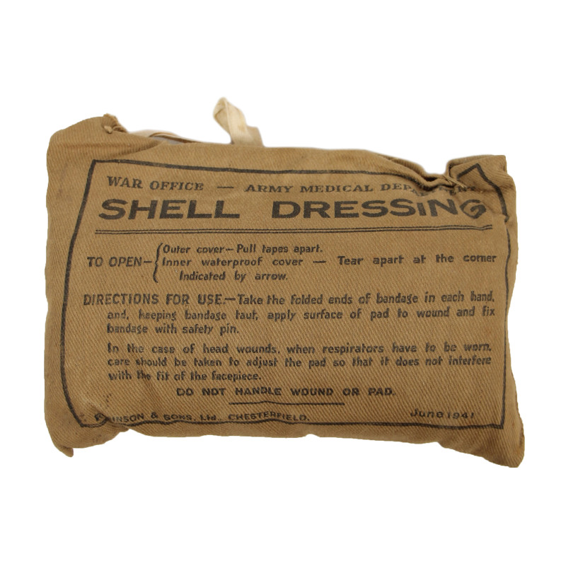 Pansement britannique, Shell Dressing, ROBINSON & SONS, Ltd., juin 1941