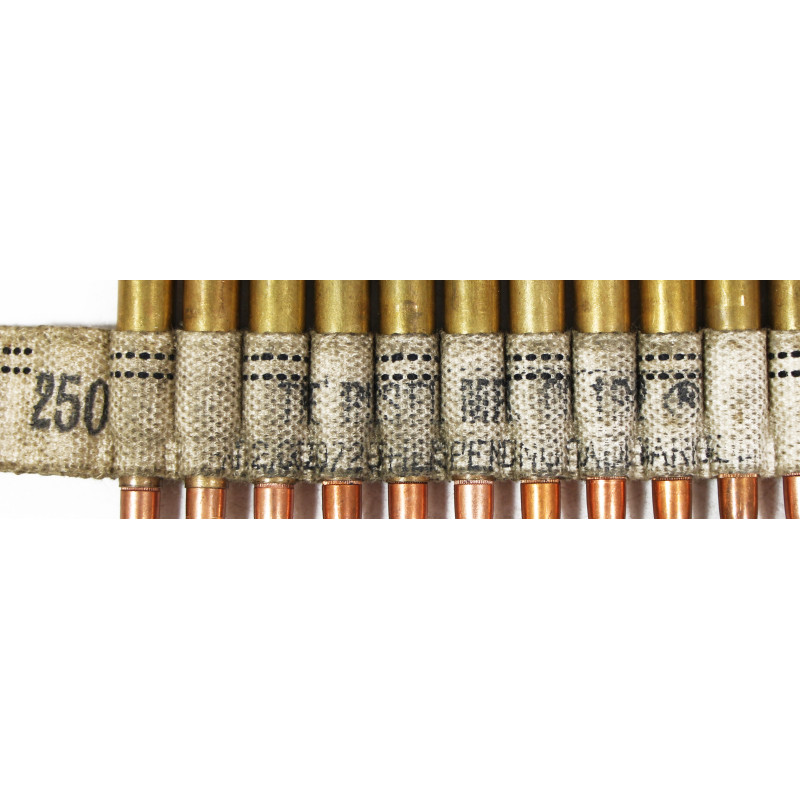 Bande de mitrailleuse Browning M1919A4, calibre .30, dans sa boîte, REEVES