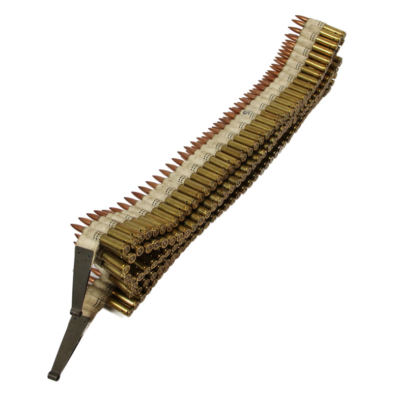 Bande de mitrailleuse Browning M1919A4, calibre .30, dans sa boîte, REEVES
