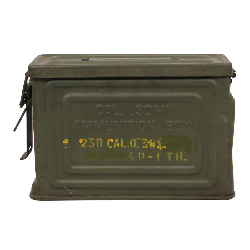 Bande de mitrailleuse Browning M1919A4, calibre .30, dans sa boîte, REEVES