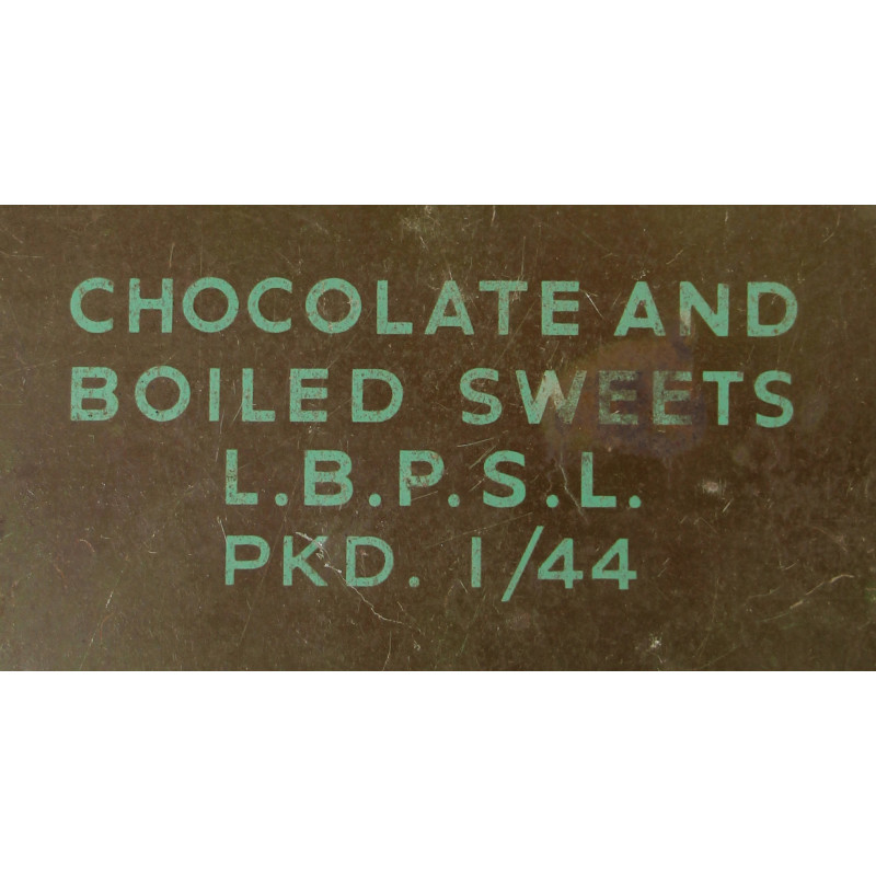 Boîte de chocolats et bonbons, ration britannique, janvier 1944