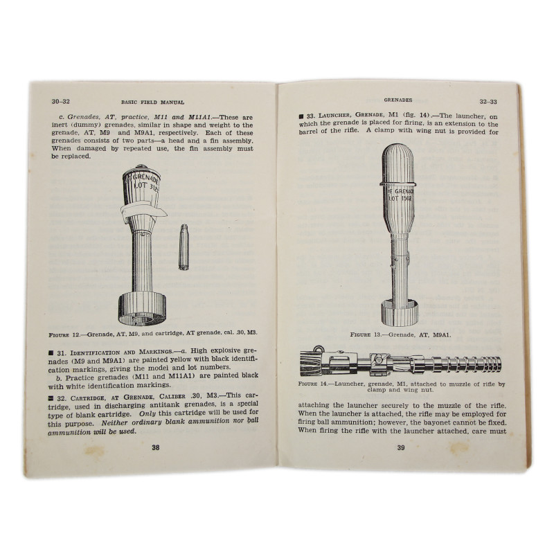 Manual, Field, FM 23-30, Grenades, 1942