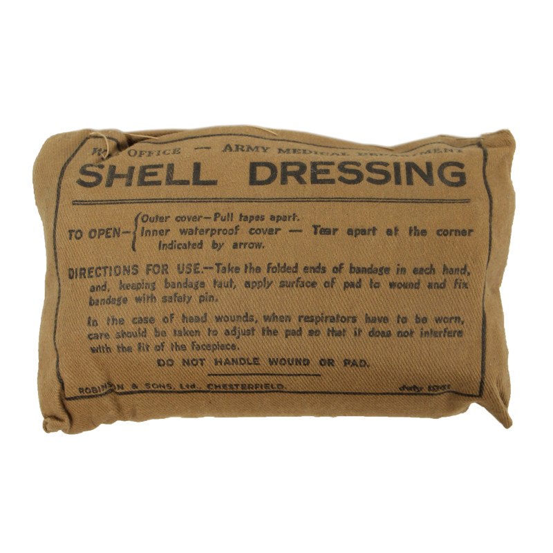 Pansement britannique, Shell Dressing, ROBINSON & SONS, Ltd., juillet 1941