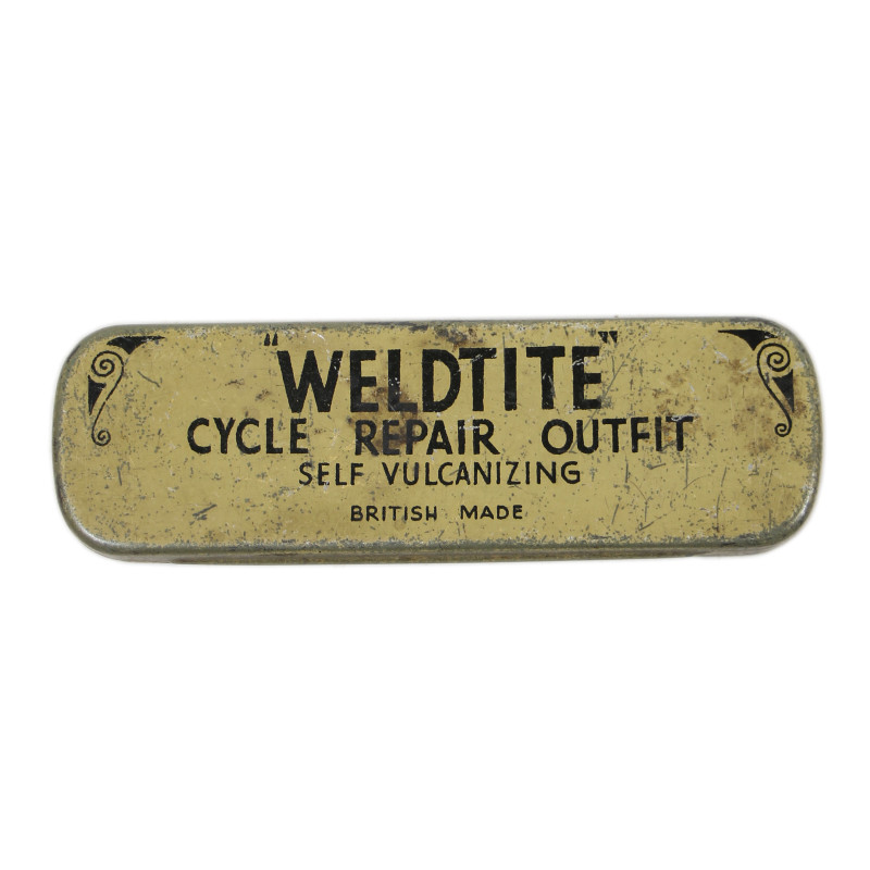 Nécessaire de réparation, pneu de bicyclette britannique, "WELDTITE", 1944 /I\