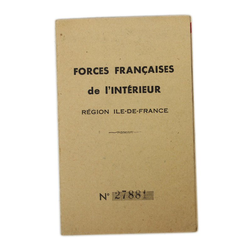 Carte individuelle, Henri Mamalet, Forces Françaises de l'Intérieur, Paris, 1944
