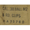 Bandoleer en toile, M1 Garand, 2e type, avec clips dans étuis en carton
