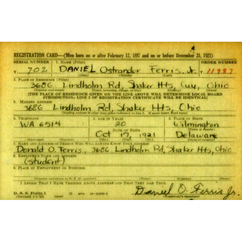 Grouping, Pfc. Daniel Ferris, Jr., Co. H, 406th Inf. Regt., 102nd Infantry Division, ETO