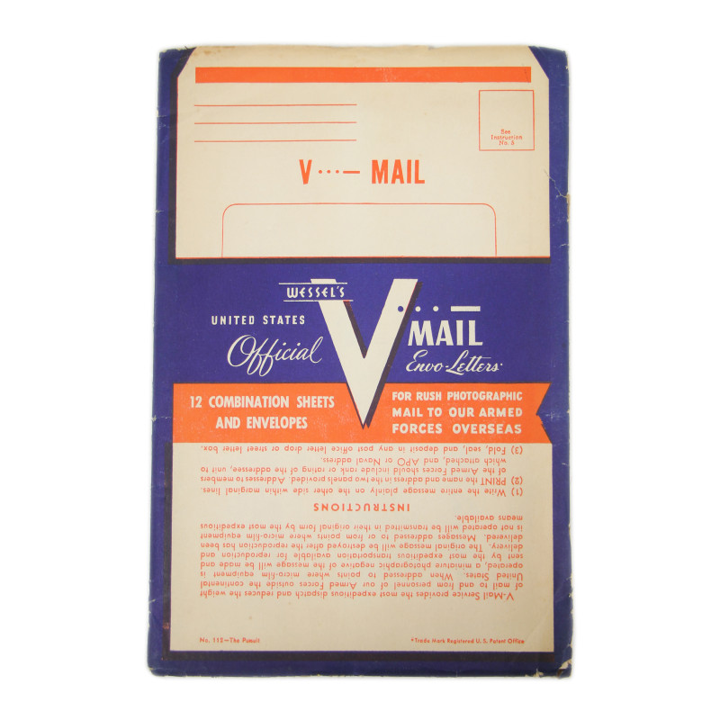 Lot de 12 formulaires V-Mail vierges, dans leur enveloppe