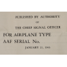 Notice pour écouteurs HS-33 & HS-38, USAAF, 1943