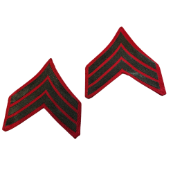 Insignia, Rank, Sergeant, USMC, Forest Green