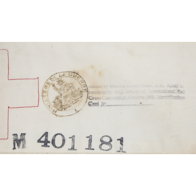 Armband, Medical, US Army, Markings, Geneva Convention and French War Ministry