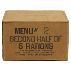 Carton, Ration, Menu No. 2, Second Half of 5 Rations, Ten-in-One, 1944
