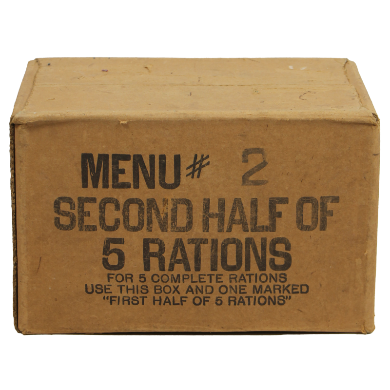 Carton de ration, Menu No. 2, Second Half of 5 Rations, Ten-in-One