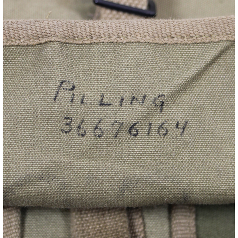 Haversack, M-1928, British-Made, M/Sgt. Alfred Pilling, Troop C, 3rd Cavalry Recon. Sqdn. (Mecz.), ETO