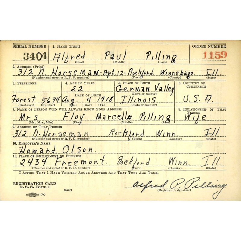 Haversack, M-1928, British-Made, M/Sgt. Alfred Pilling, Troop C, 3rd Cavalry Recon. Sqdn. (Mecz.), ETO