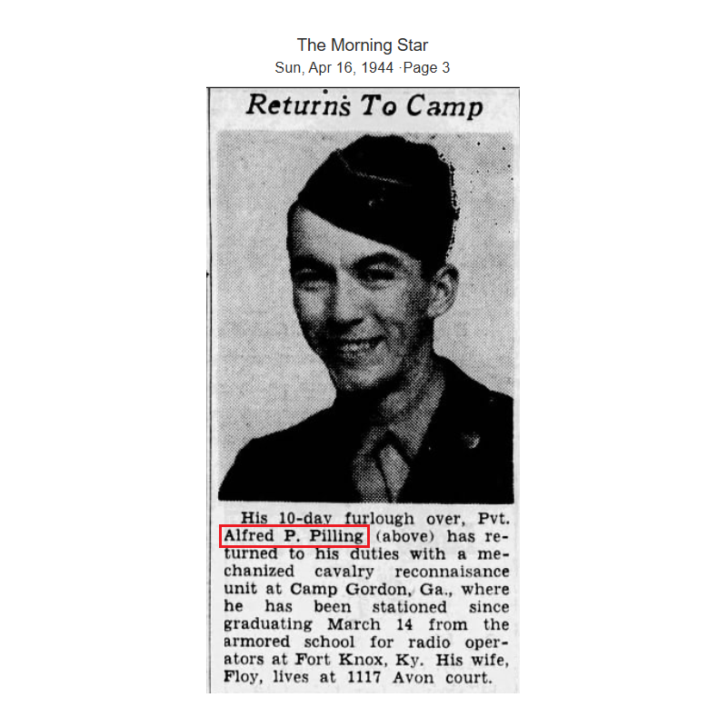 Haversack, M-1928, British-Made, M/Sgt. Alfred Pilling, Troop C, 3rd Cavalry Recon. Sqdn. (Mecz.), ETO