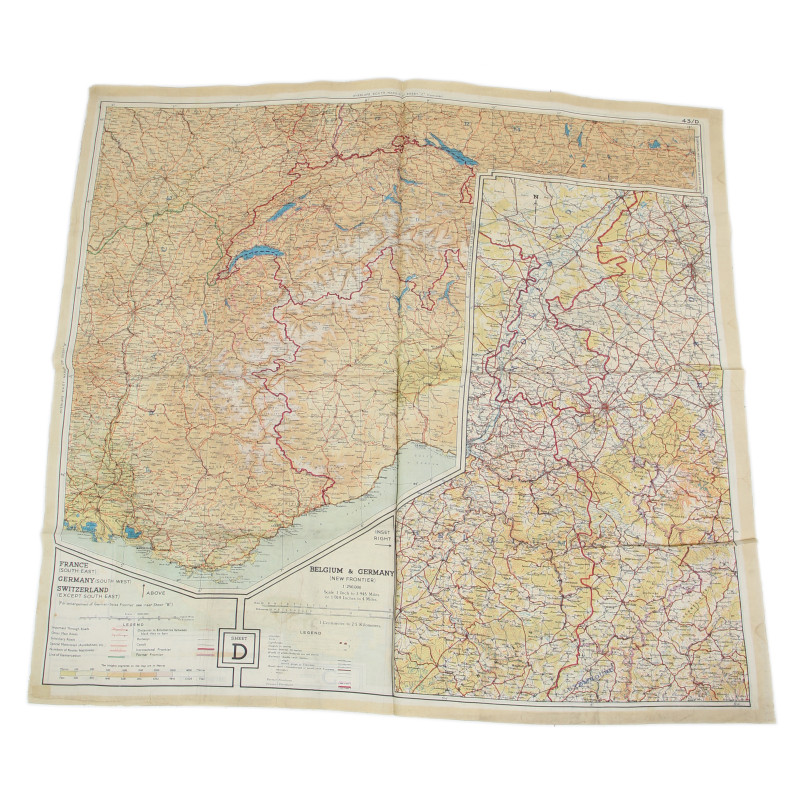 Map, Silk, Escape, C/D, 1943, RAF & USAAF