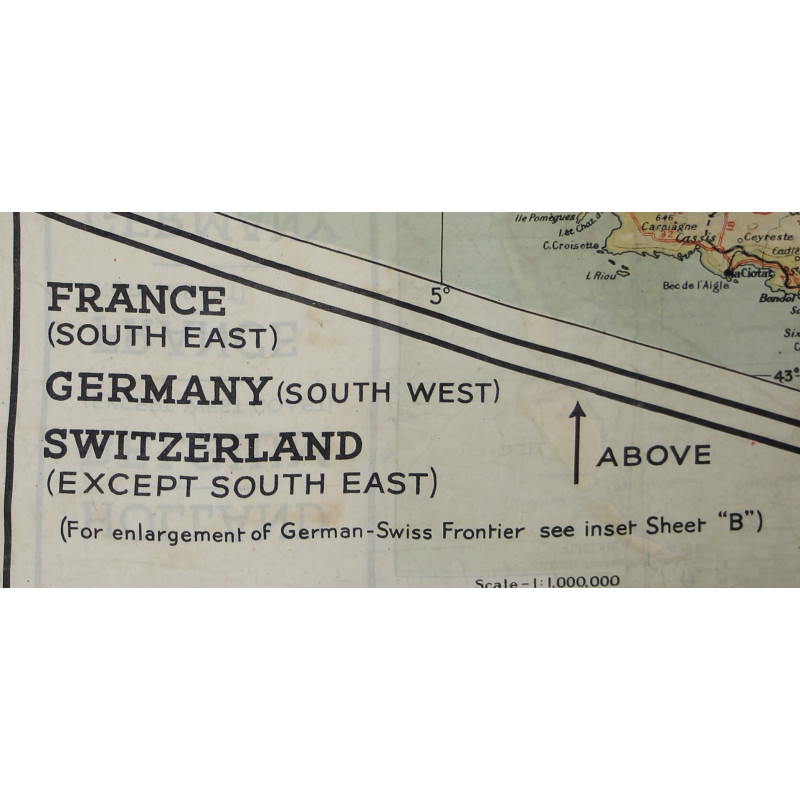 Map, Silk, Escape, C/D, 1943, RAF & USAAF