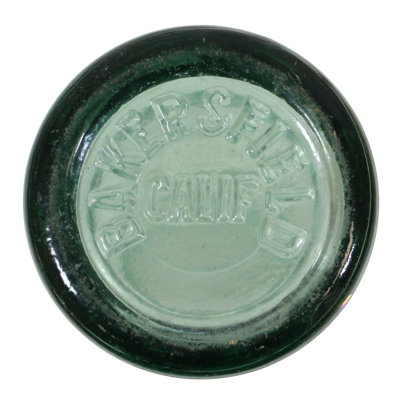 Bottle, Green Glass, Coca-Cola, Bakersfield, California, 1942