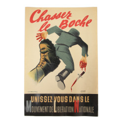 Affichette française, "Chassez le Boche", Mouvement de Libération Nationale, 1944