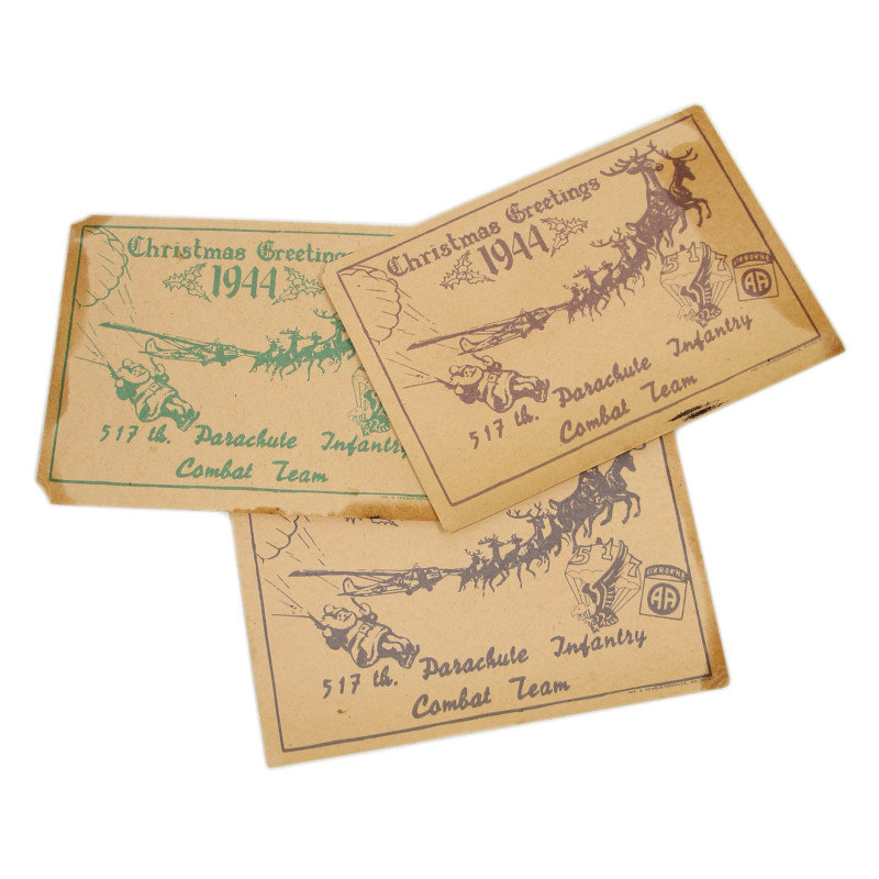 Carte de vœux, Christmas Greetings 1944, 517th Parachute Infantry Combat Team