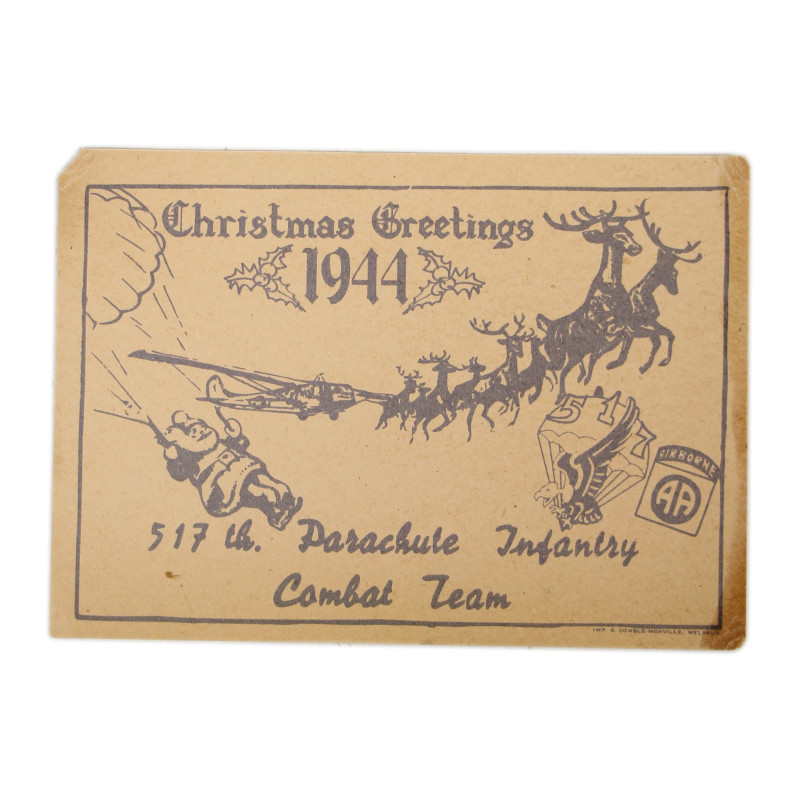 Card, Christmas Greetings 1944, 517th Parachute Infantry Combat Team