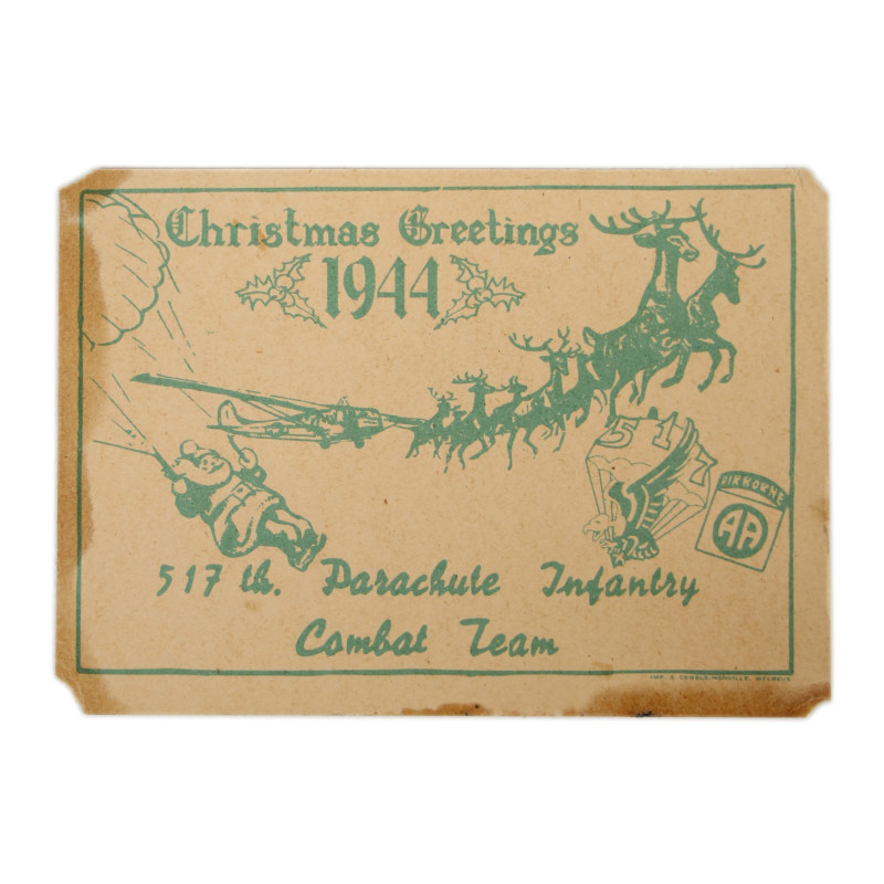 Card, Christmas Greetings 1944, 517th Parachute Infantry Combat Team