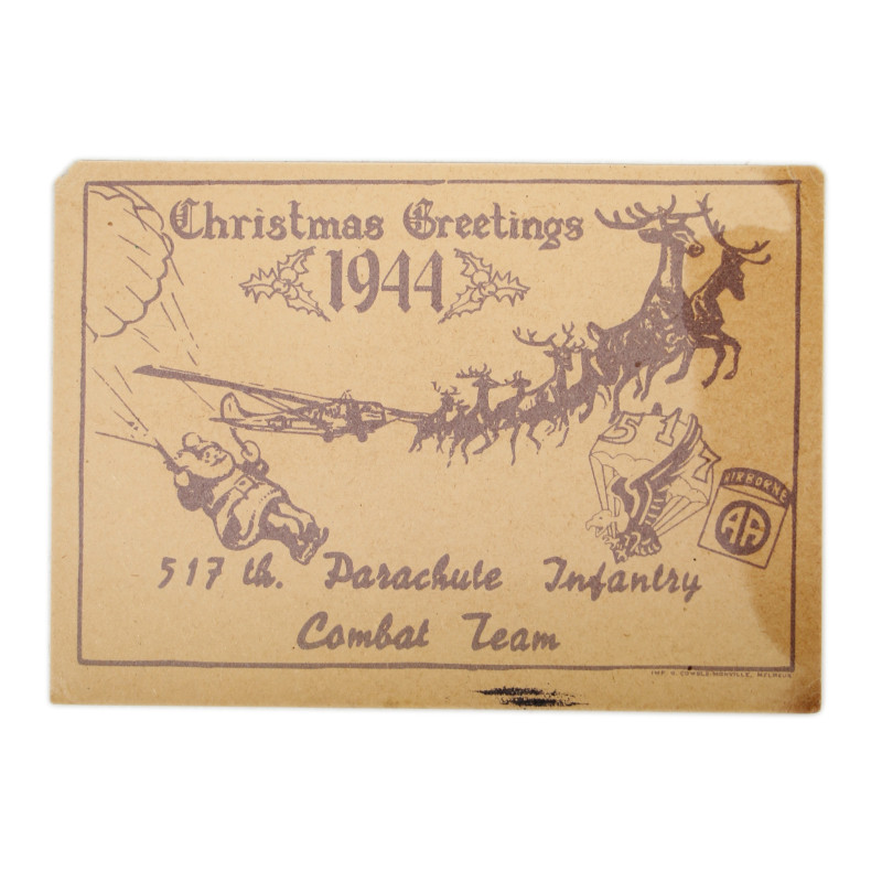 Card, Christmas Greetings 1944, 517th Parachute Infantry Combat Team