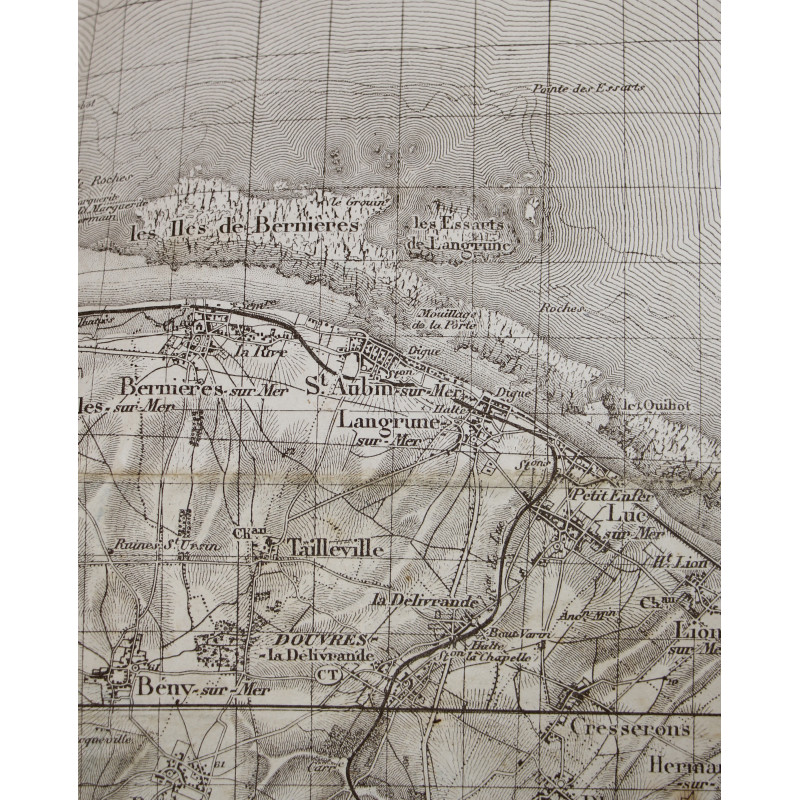 Carte allemande, Caen, Normandie, Wehrmacht, 1941