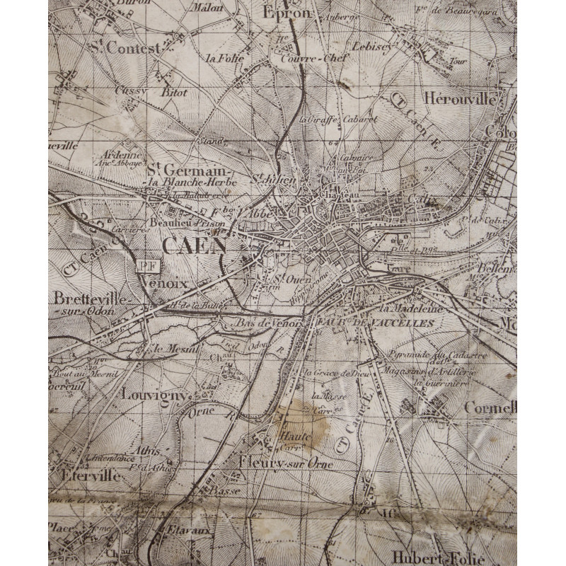 Map, German, Caen, Normandie, Wehrmacht, 1941