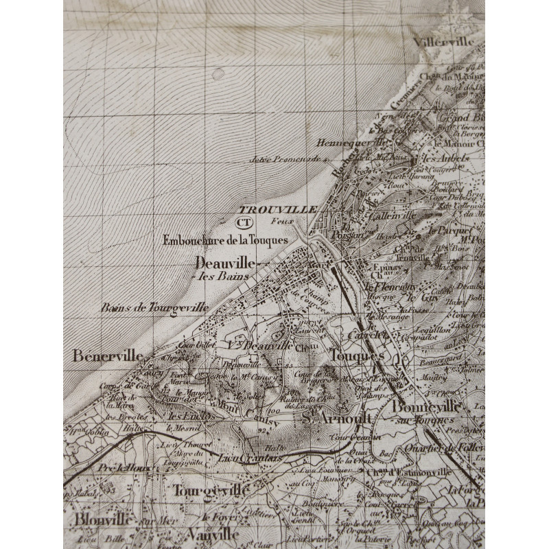 Carte allemande, Caen, Normandie, Wehrmacht, 1941