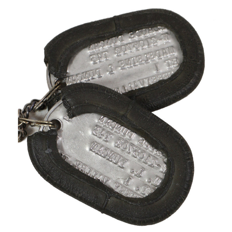 Plaques d'identité, Dog Tags, CWO Claude Duncan, 305th Quartermaster Sterilization Bn., ETO