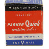 Flacon d'encre noire pour "V-Mail", PARKER Quink, plein, dans sa boîte