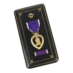 Coffret médaille, Purple Heart, Pvt. Harold Schaible, Co. C, 121st Inf. Regt., 8th Infantry Division, KIA, 30 novembre 1944