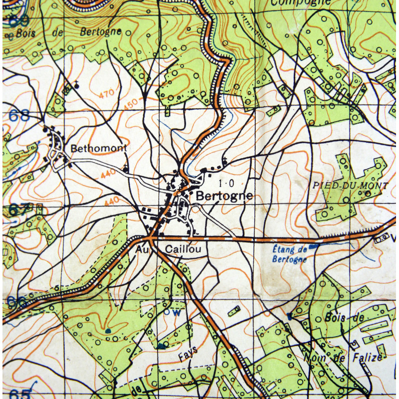 Carte de Saint-Hubert - Bois Jacques, Bastogne, 101st Airborne
