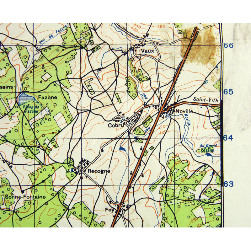 Map, US Army, St Hubert - Bois Jacques, Bastogne, 101st Airborne