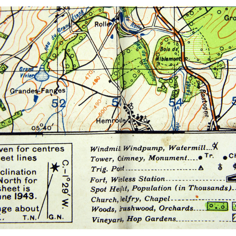 Carte de Saint-Hubert - Bois Jacques, Bastogne, 101st Airborne