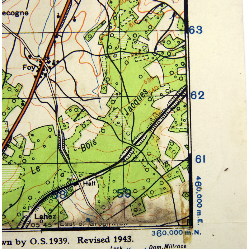 Map, US Army, St Hubert - Bois Jacques, Bastogne, 101st Airborne