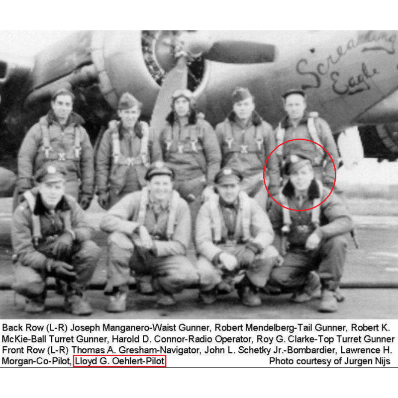 Holster M3, 1st Lt. Lloyd Oehlert, pilote de B-17, 335th BS, 95th BG, 8th Air Force, USAAF, ETO