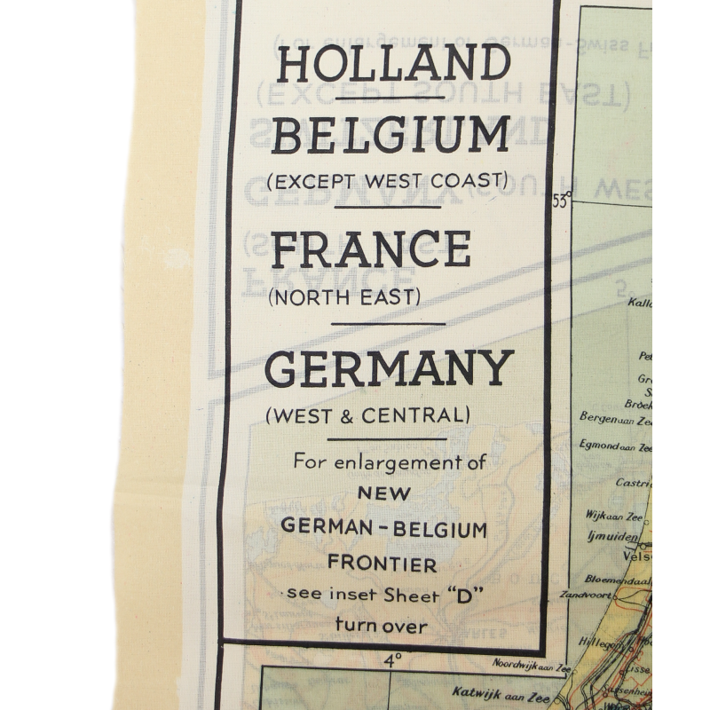Map, Silk, Escape, C/D, 1943, RAF & USAAF
