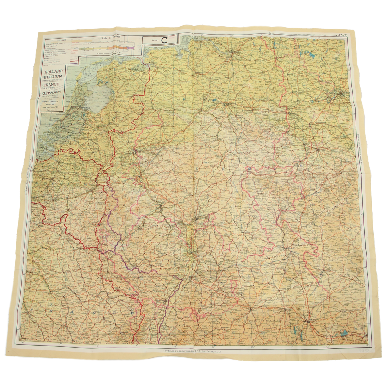 Carte d'évasion en soie, C/D, 1943, RAF & USAAF