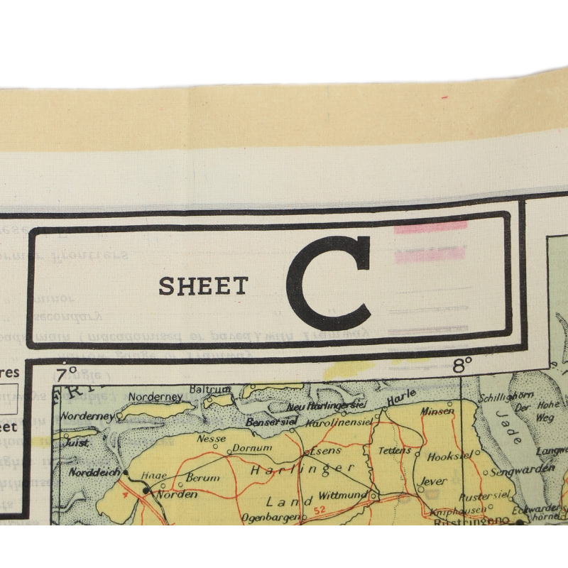 Map, Silk, Escape, C/D, 1943, RAF & USAAF