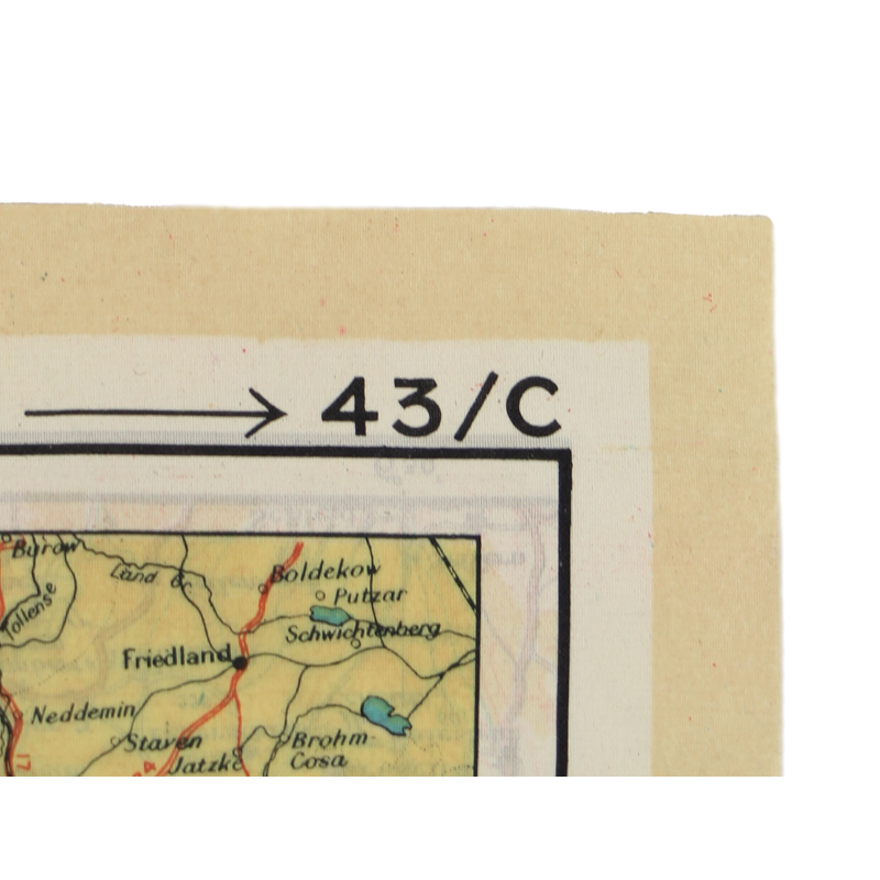 Carte d'évasion en soie, C/D, 1943, RAF & USAAF