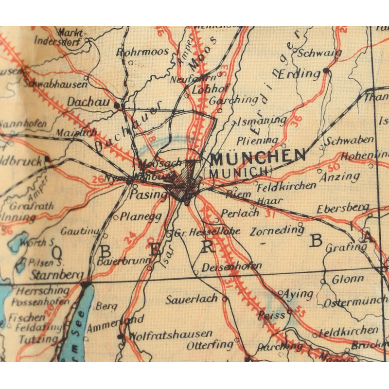 Map, Silk, Escape, C/D, 1943, RAF & USAAF