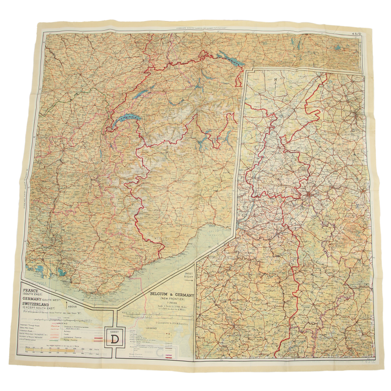 Map, Silk, Escape, C/D, 1943, RAF & USAAF