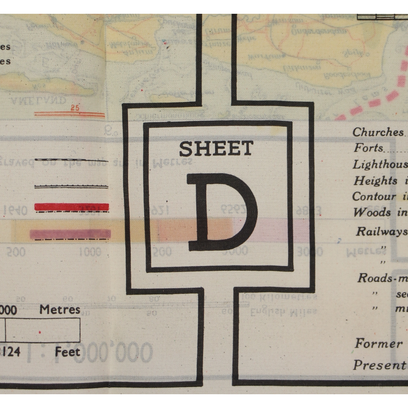 Carte d'évasion en soie, C/D, 1943, RAF & USAAF