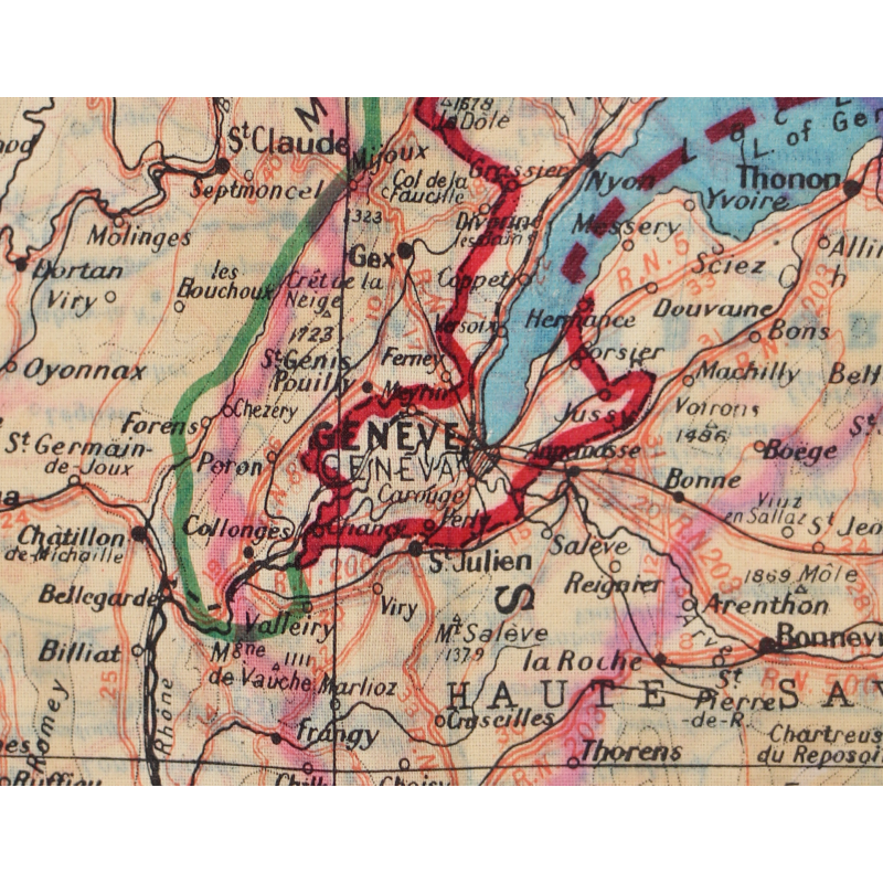Map, Silk, Escape, C/D, 1943, RAF & USAAF