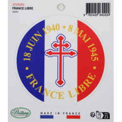 Autocollant France Libre, rond