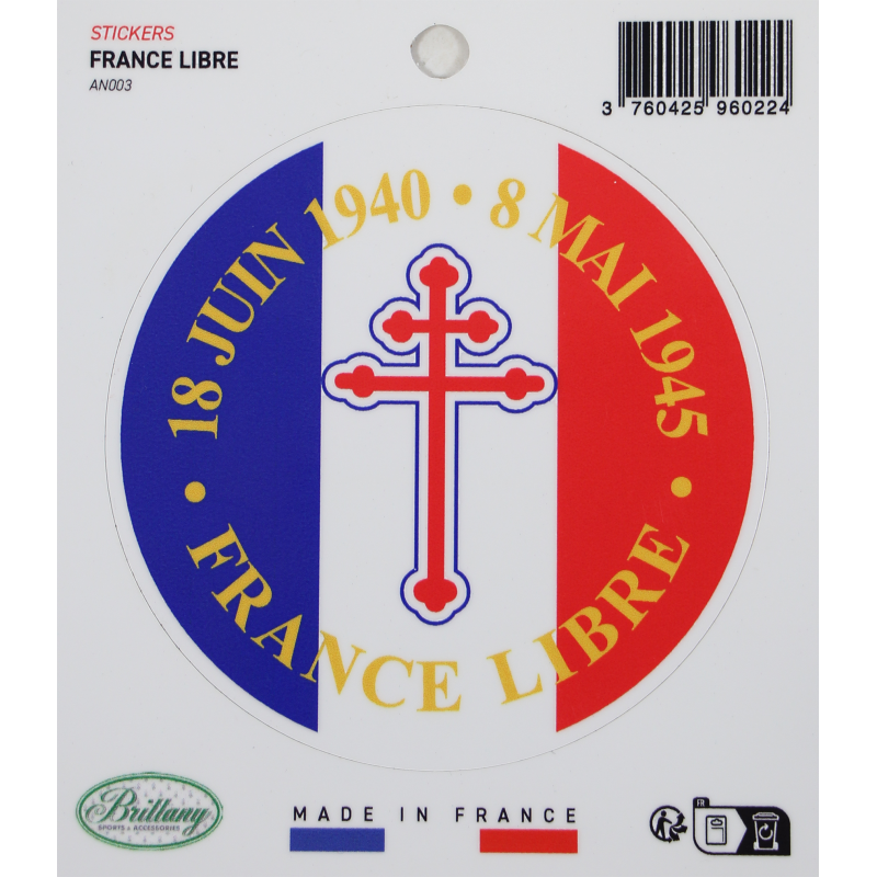 Sticker, France Libre, round