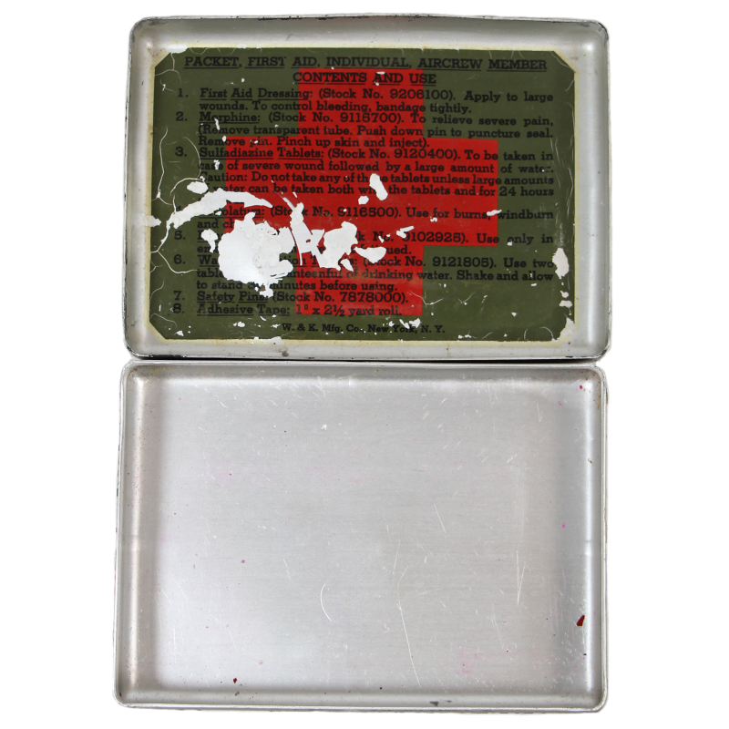 Boîte, Aircrew Member Individual First Aid Packet, USAAF, vide